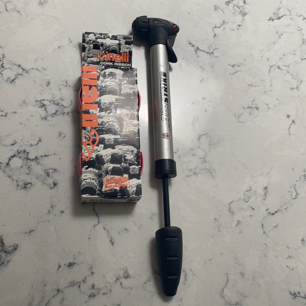 Bike handlebar wraps and bike pump